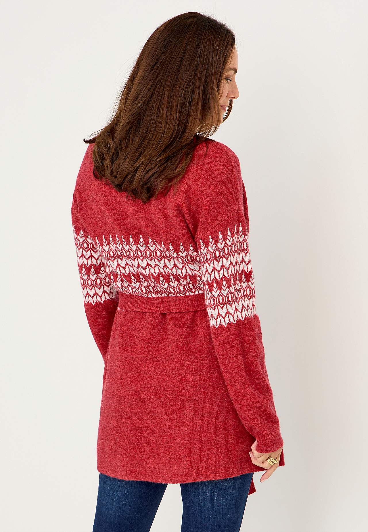 Jacquardstickad cardigan