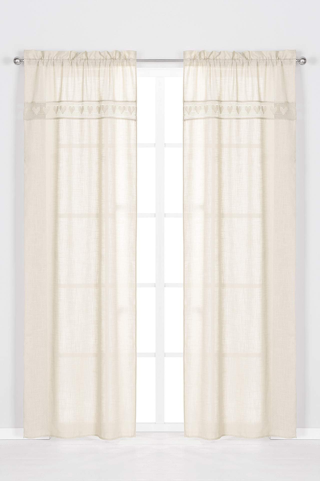 Gardinlängder med spets Heart 2-pack