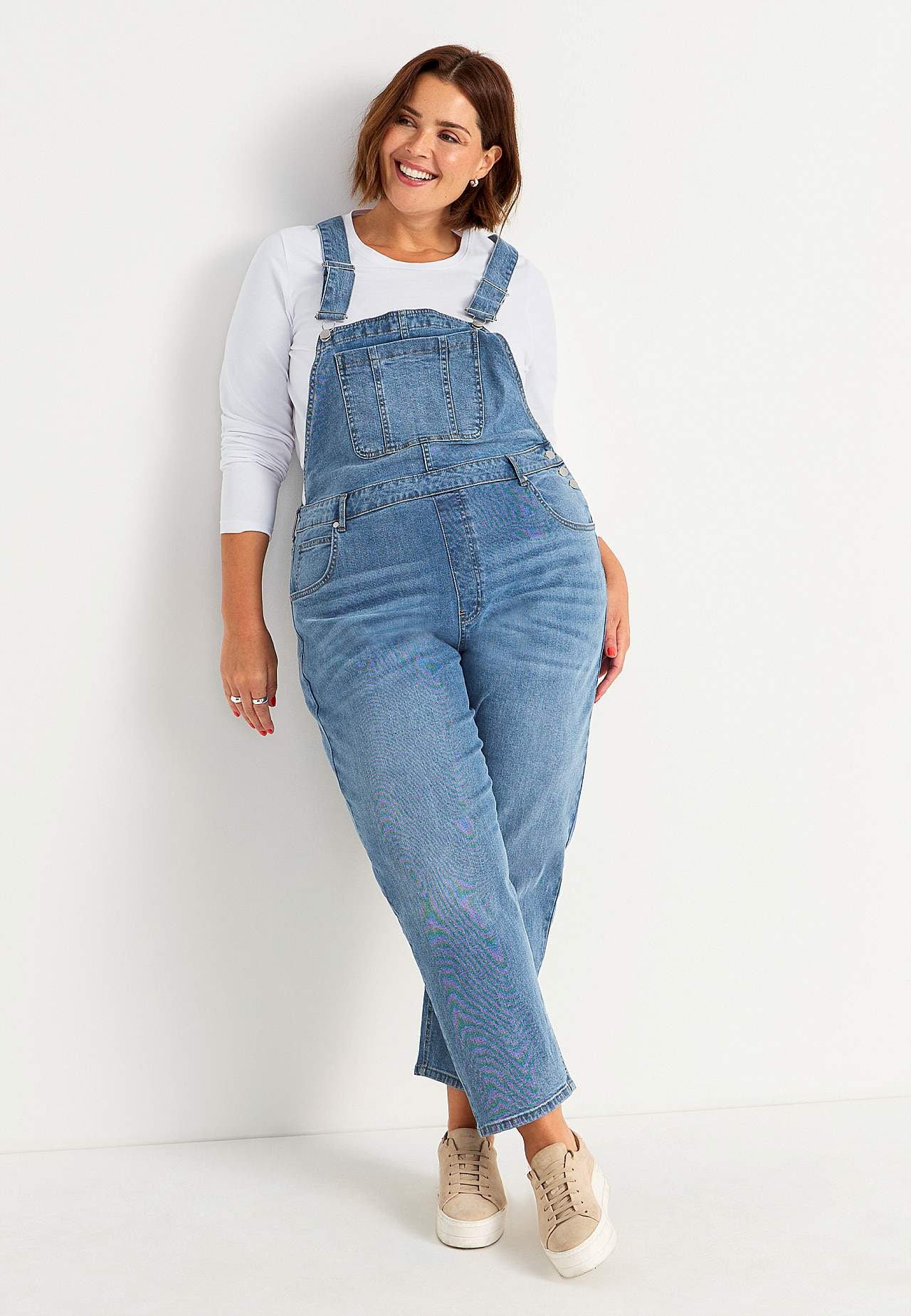 Hängselbyxa i denim Aliana