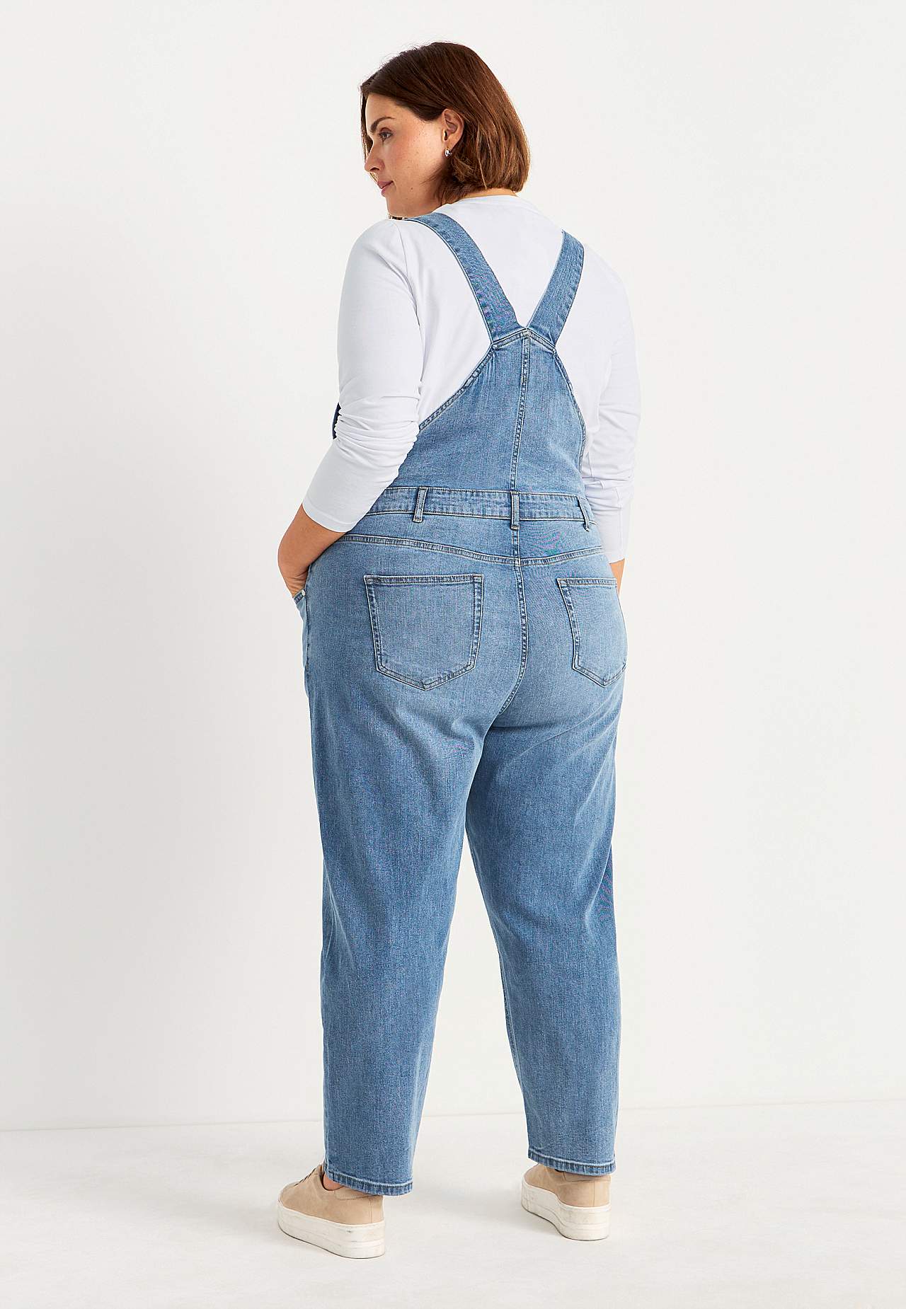 Hängselbyxa i denim Aliana