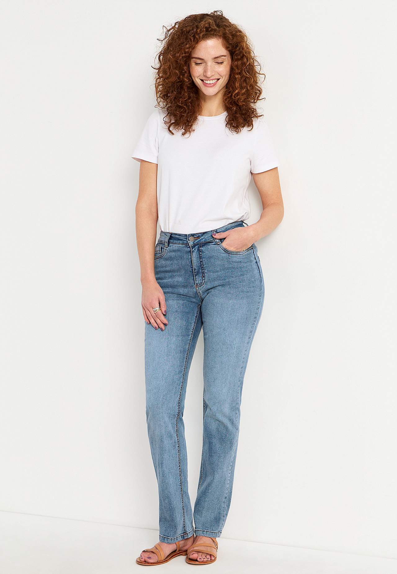 Stretchjeans med rakt ben - tre längder