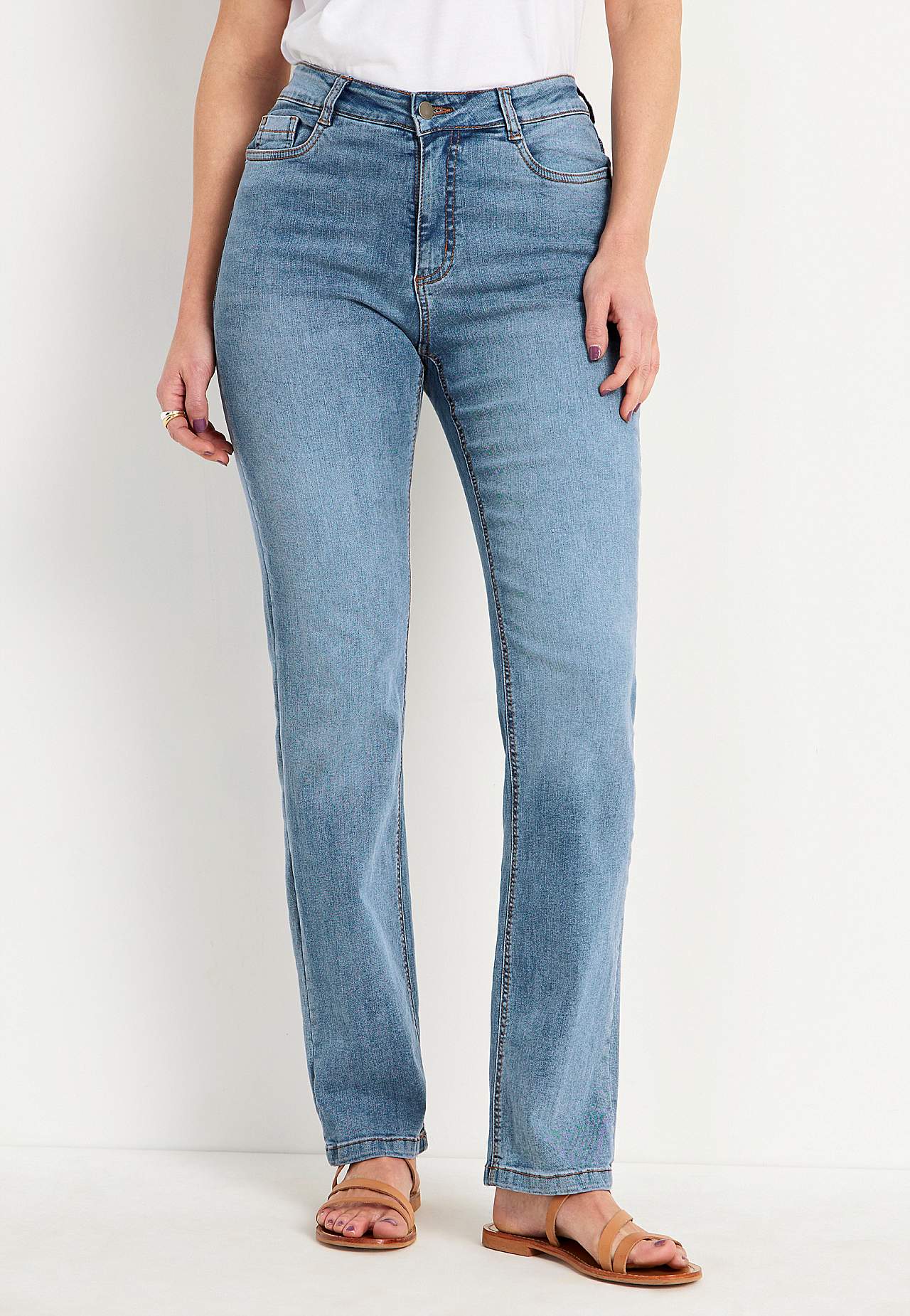 Stretchjeans med rakt ben - tre längder