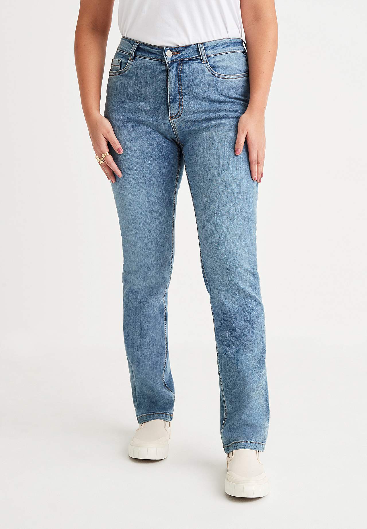 Stretchjeans med rakt ben - tre längder Linnea