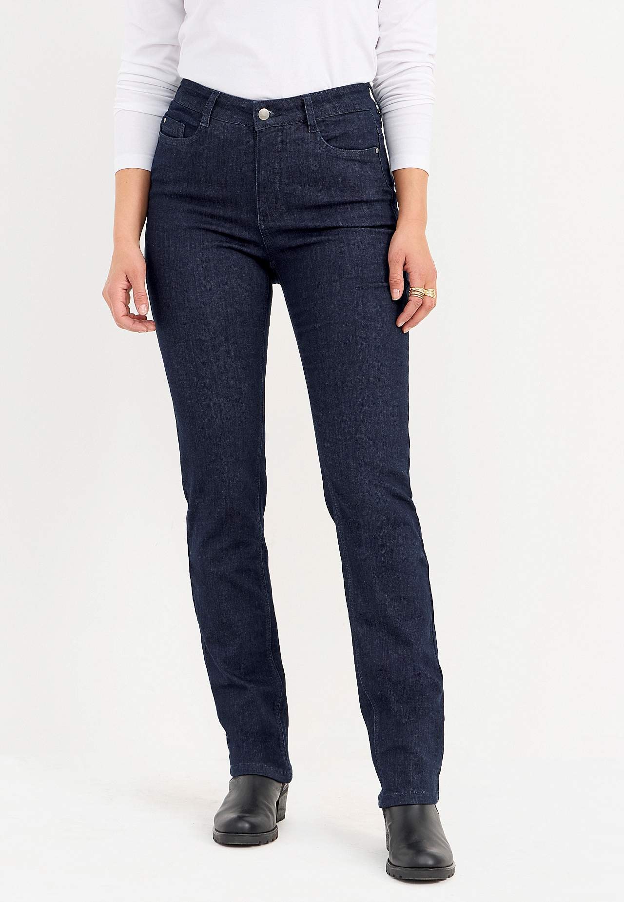 Stretchjeans med rakt ben - tre längder