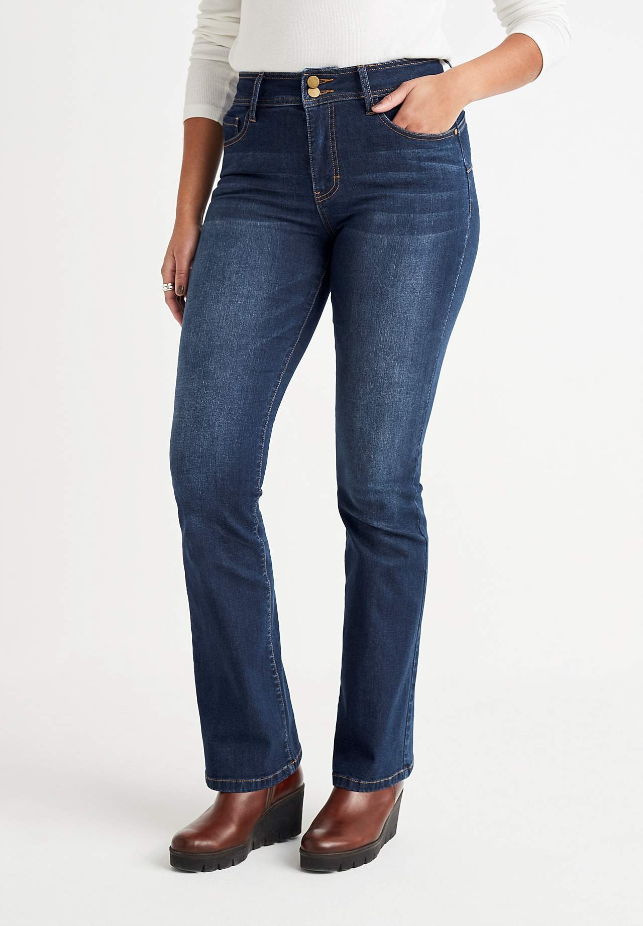Superstretchiga shapingjeans med bootcut