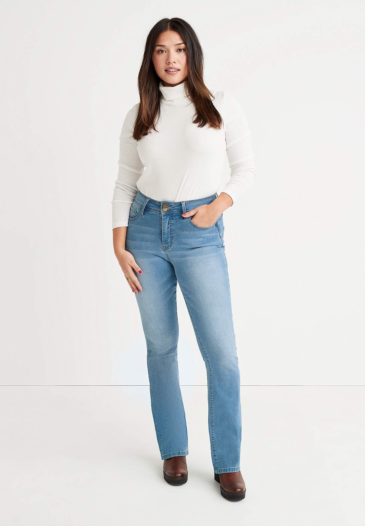 Superstretchiga shapingjeans med bootcut