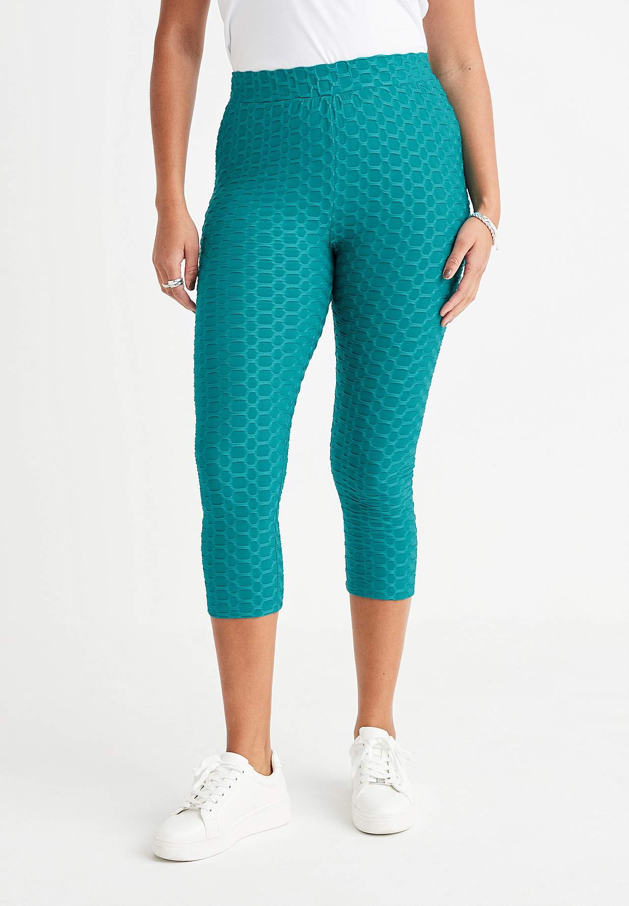 Caprileggings med strukturmönster