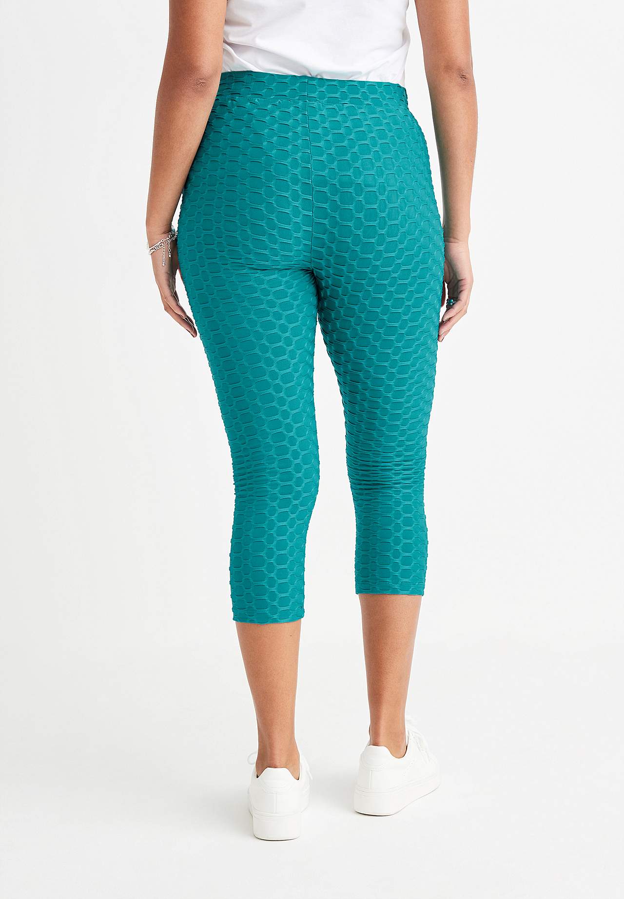 Caprileggings med strukturmönster