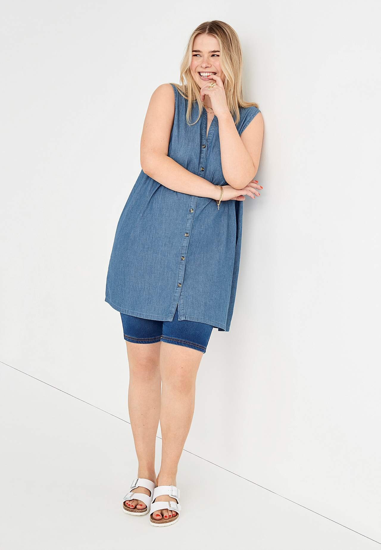 Ärmlös denimtunika Elsy