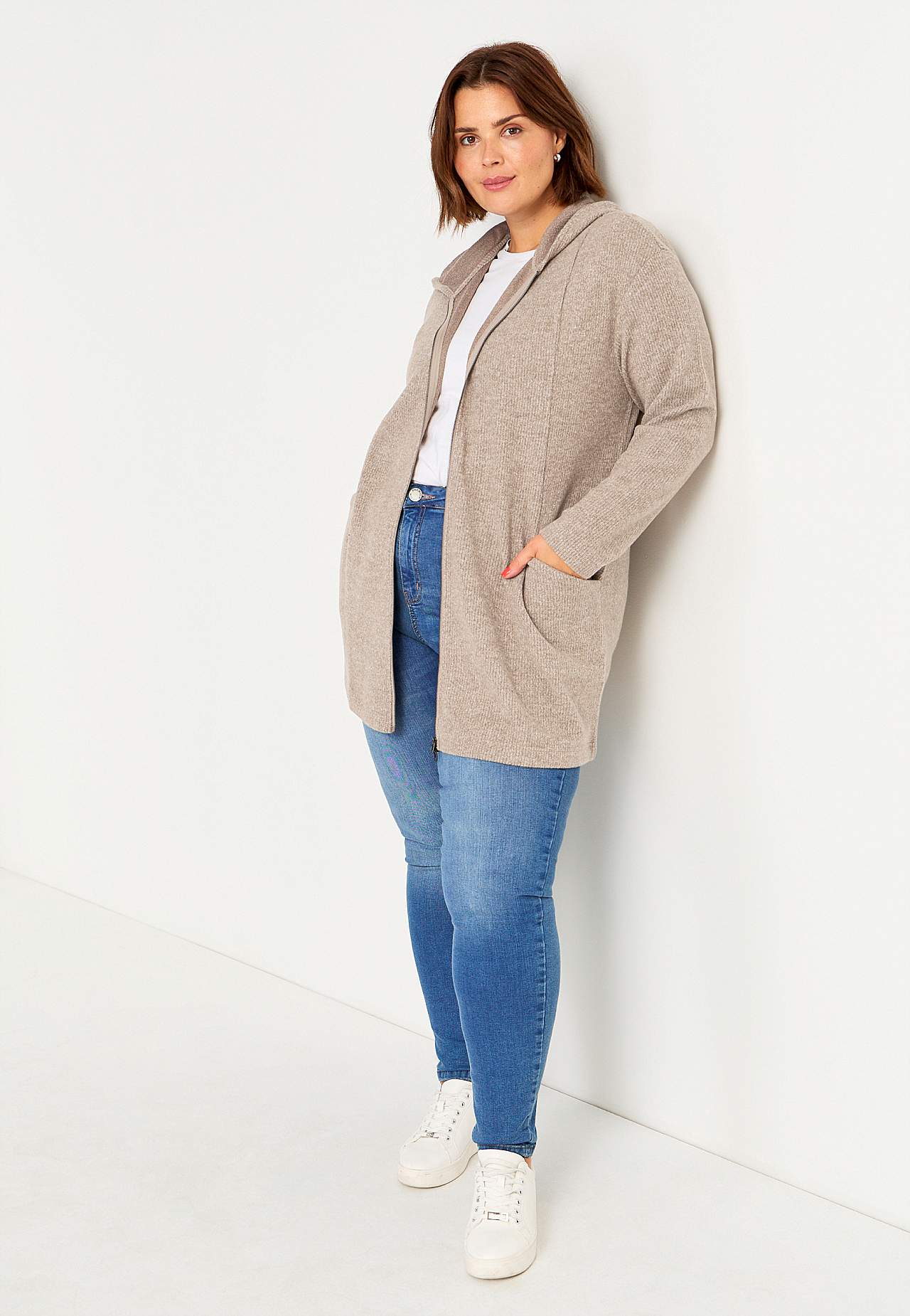 Supermjuk lång cardigan med fickor