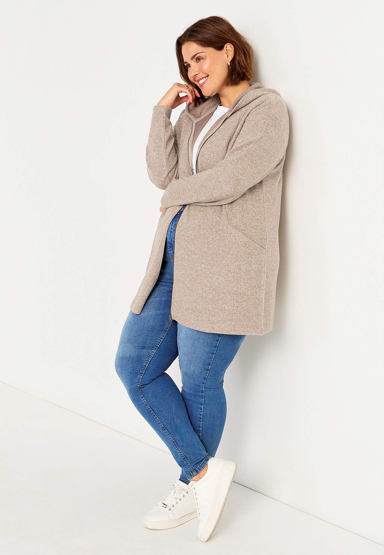 Supermjuk lång cardigan med fickor