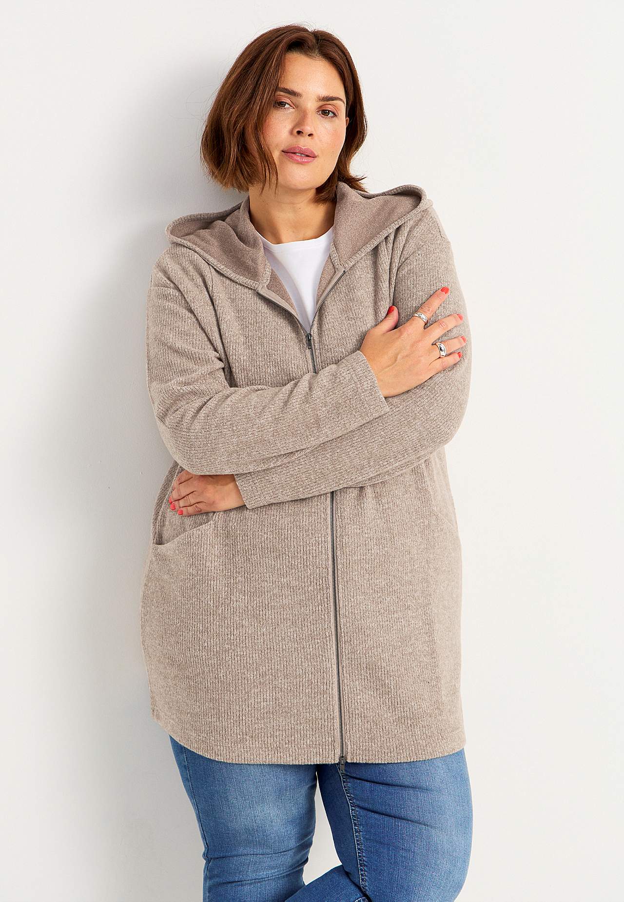 Supermjuk lång cardigan med fickor