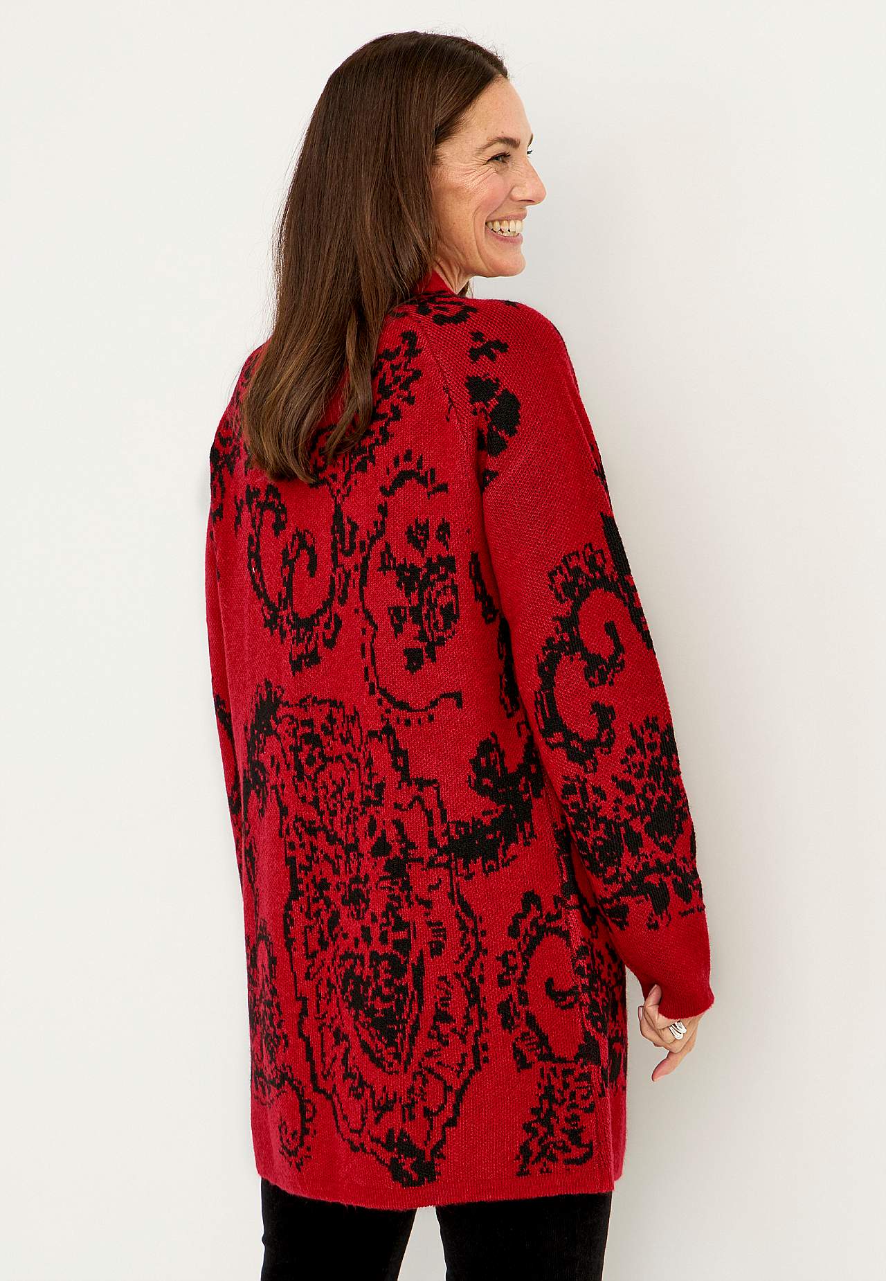 Jacquardstickad cardigan