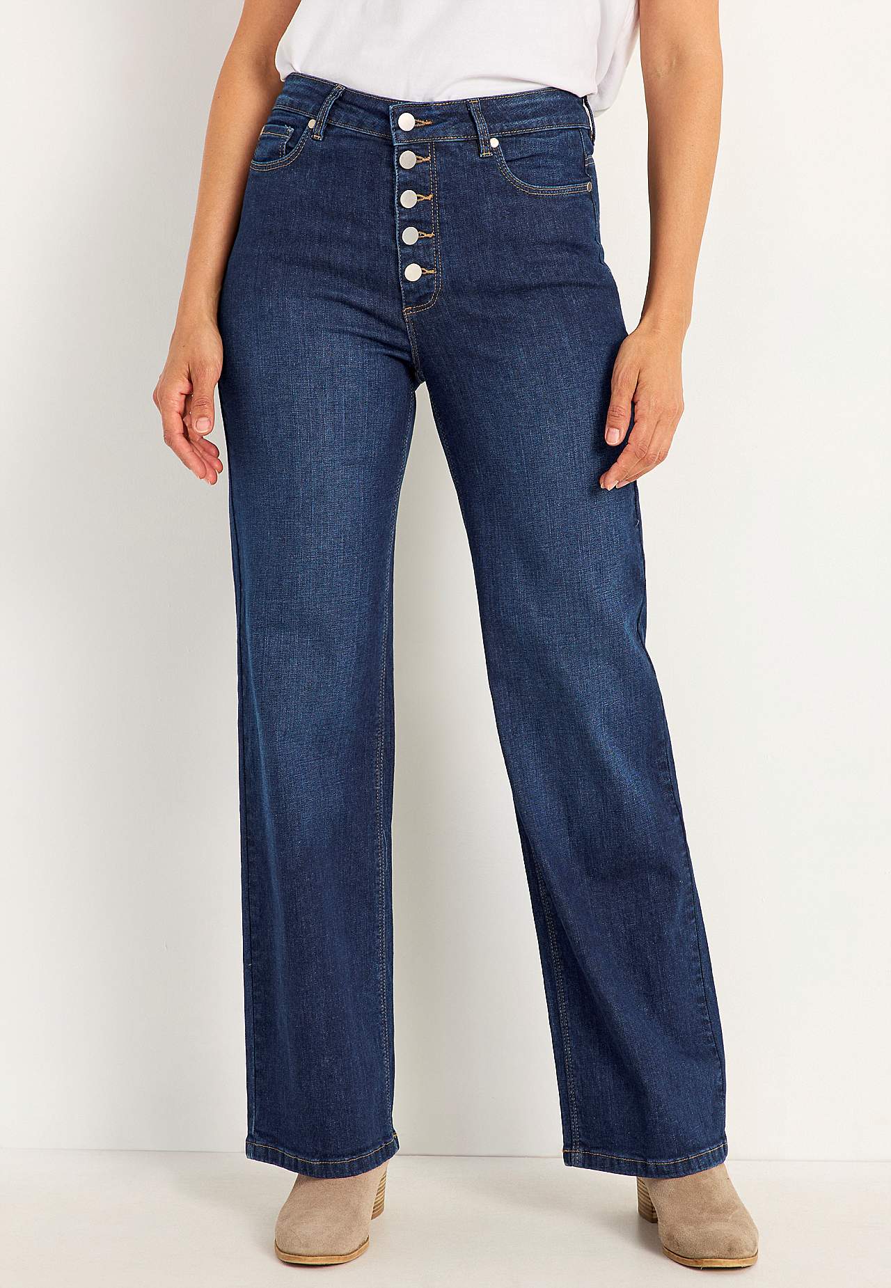 Stretchjeans med hög midja