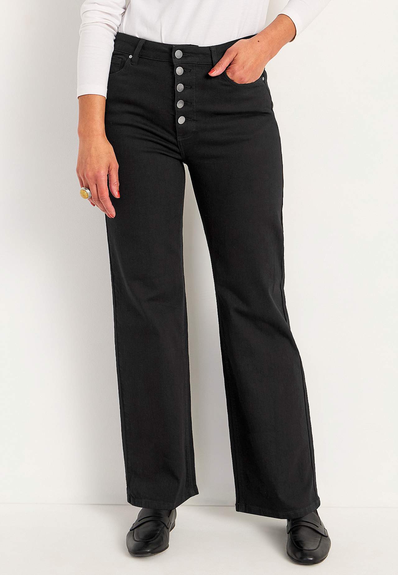 Stretchjeans med hög midja