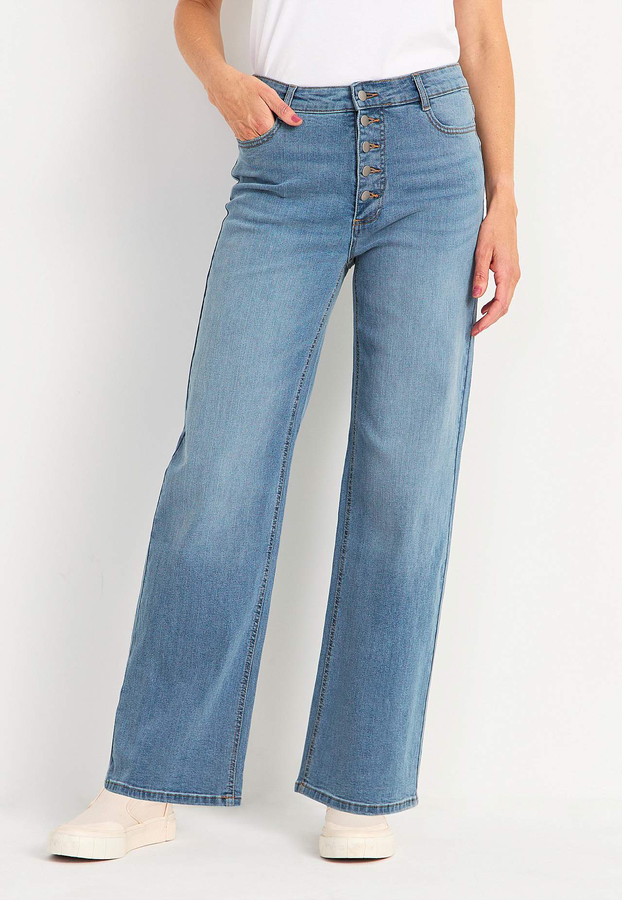 Stretchjeans med hög midja