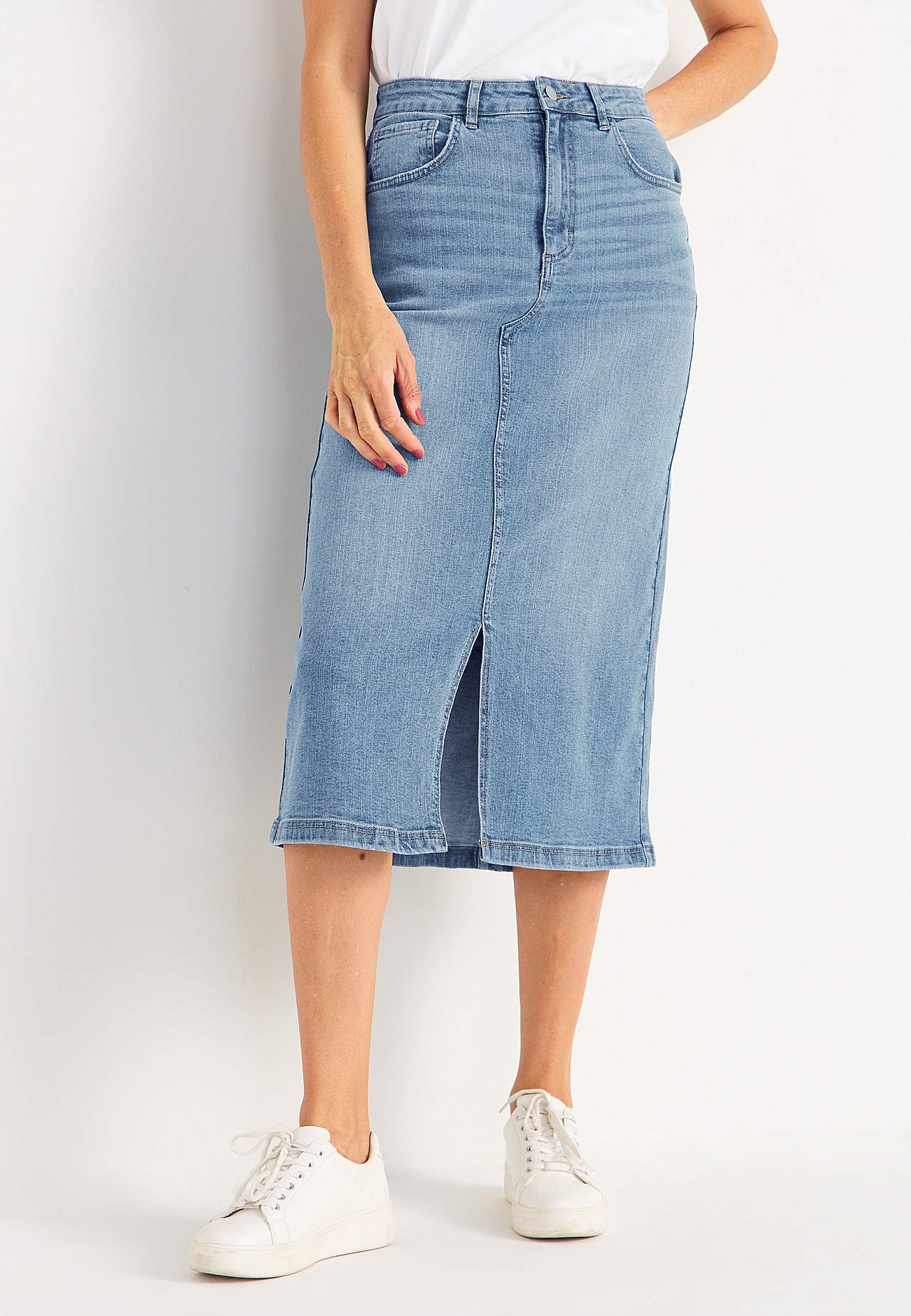 Jeanskjol med slits fram