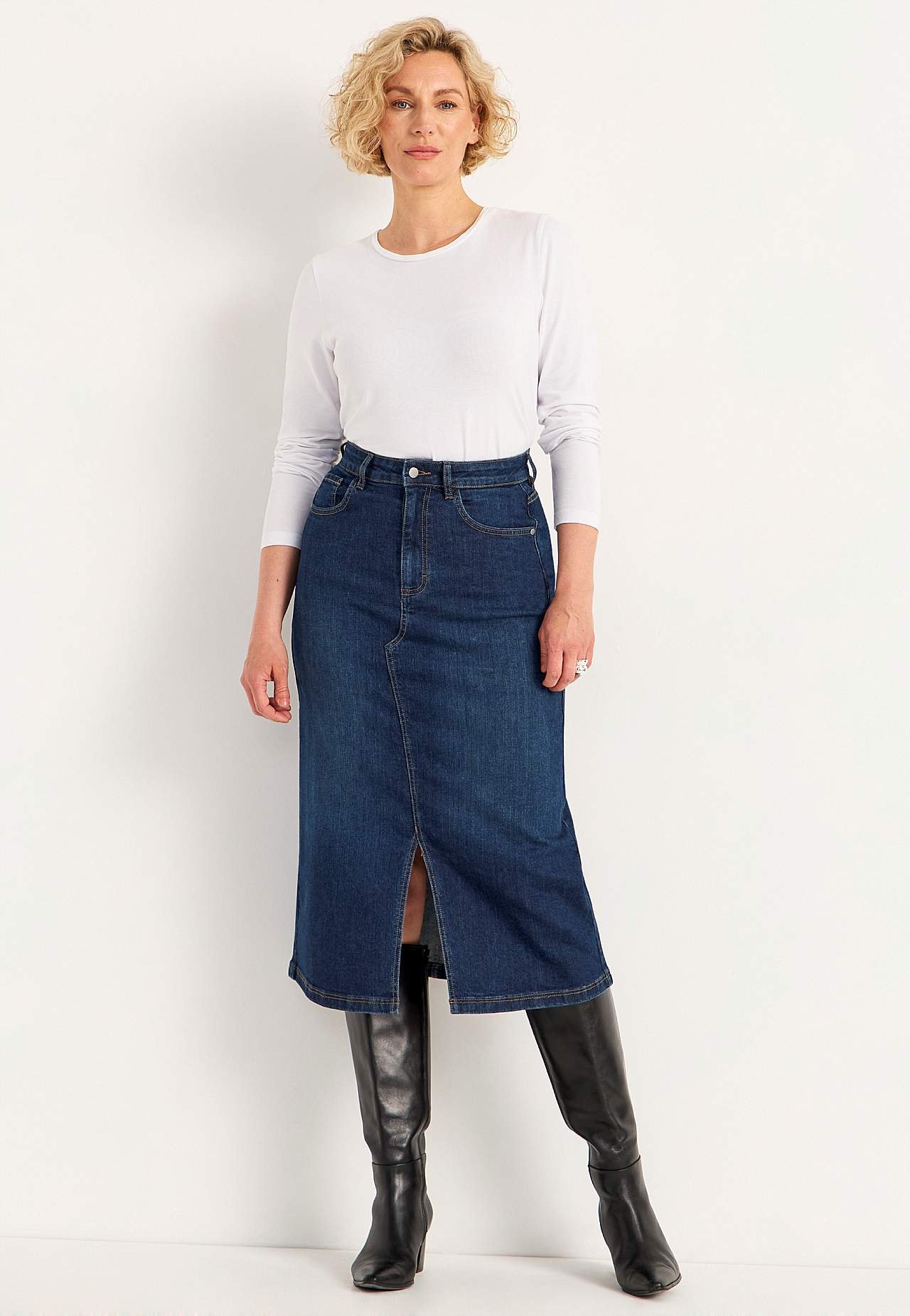Jeanskjol med slits fram