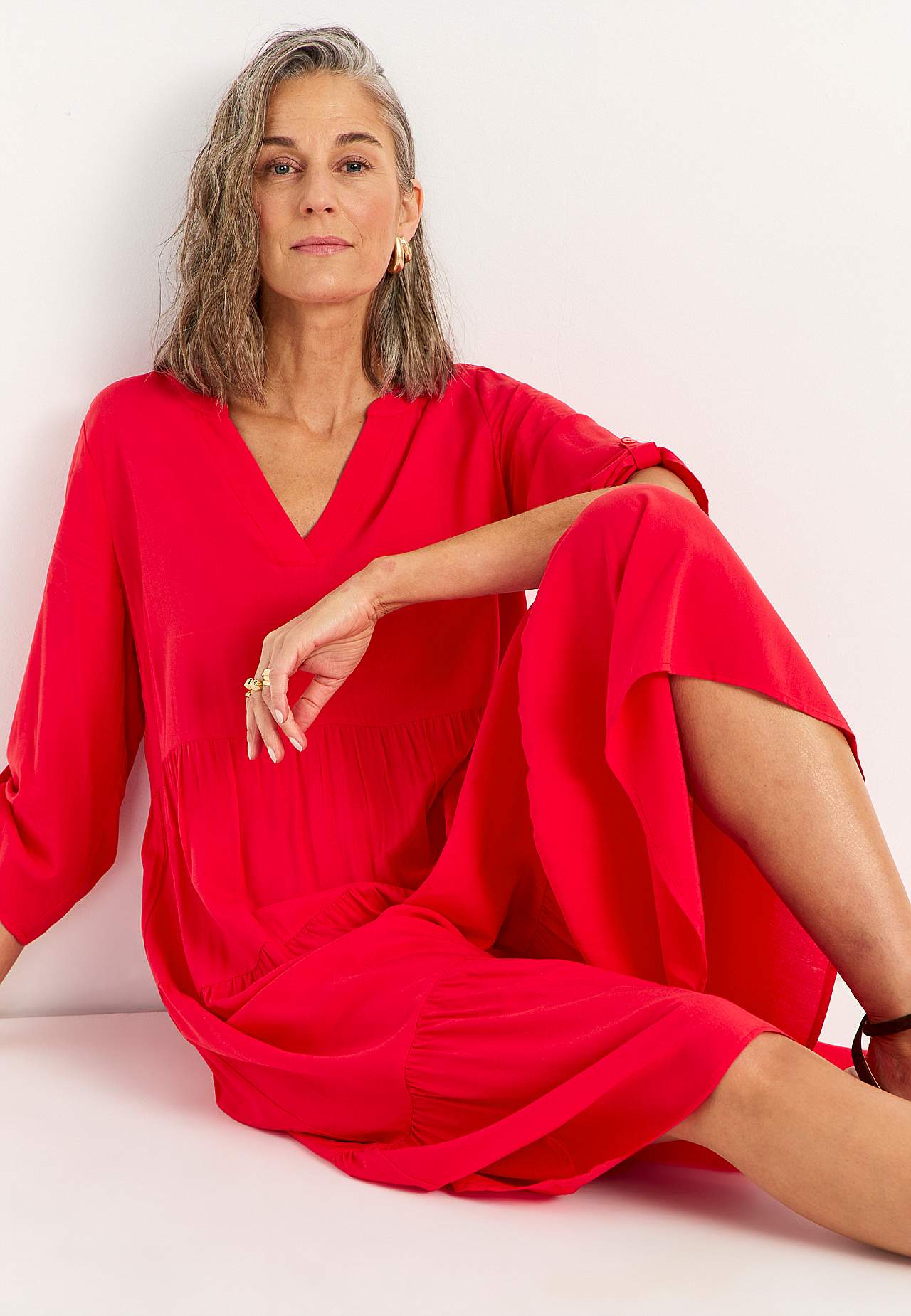 Klänning med volanger