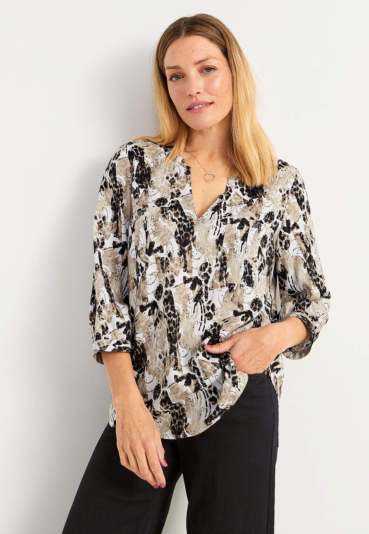 Blus med fickor Marlene