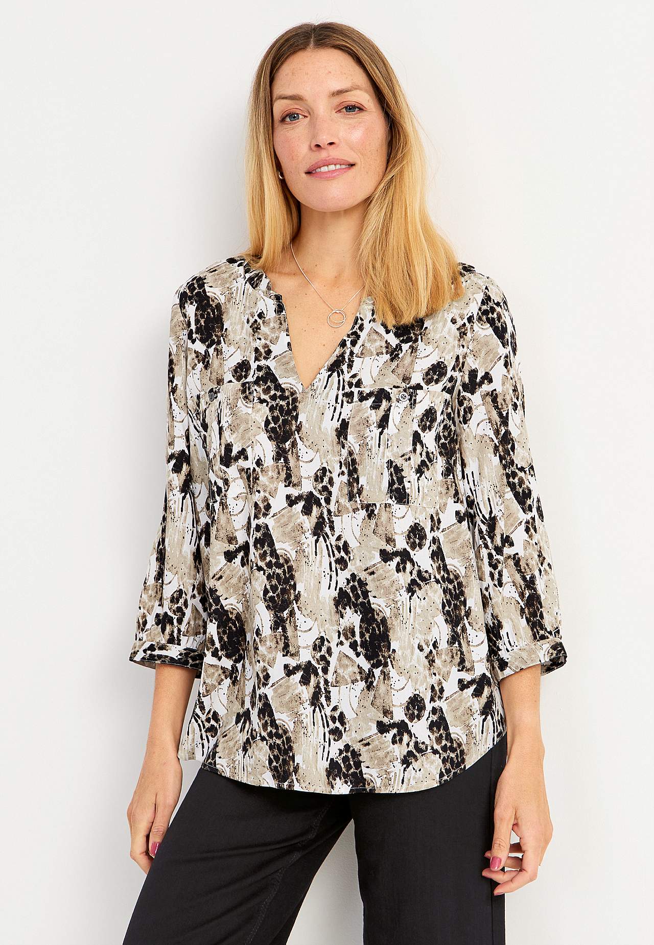 Blus med fickor Marlene