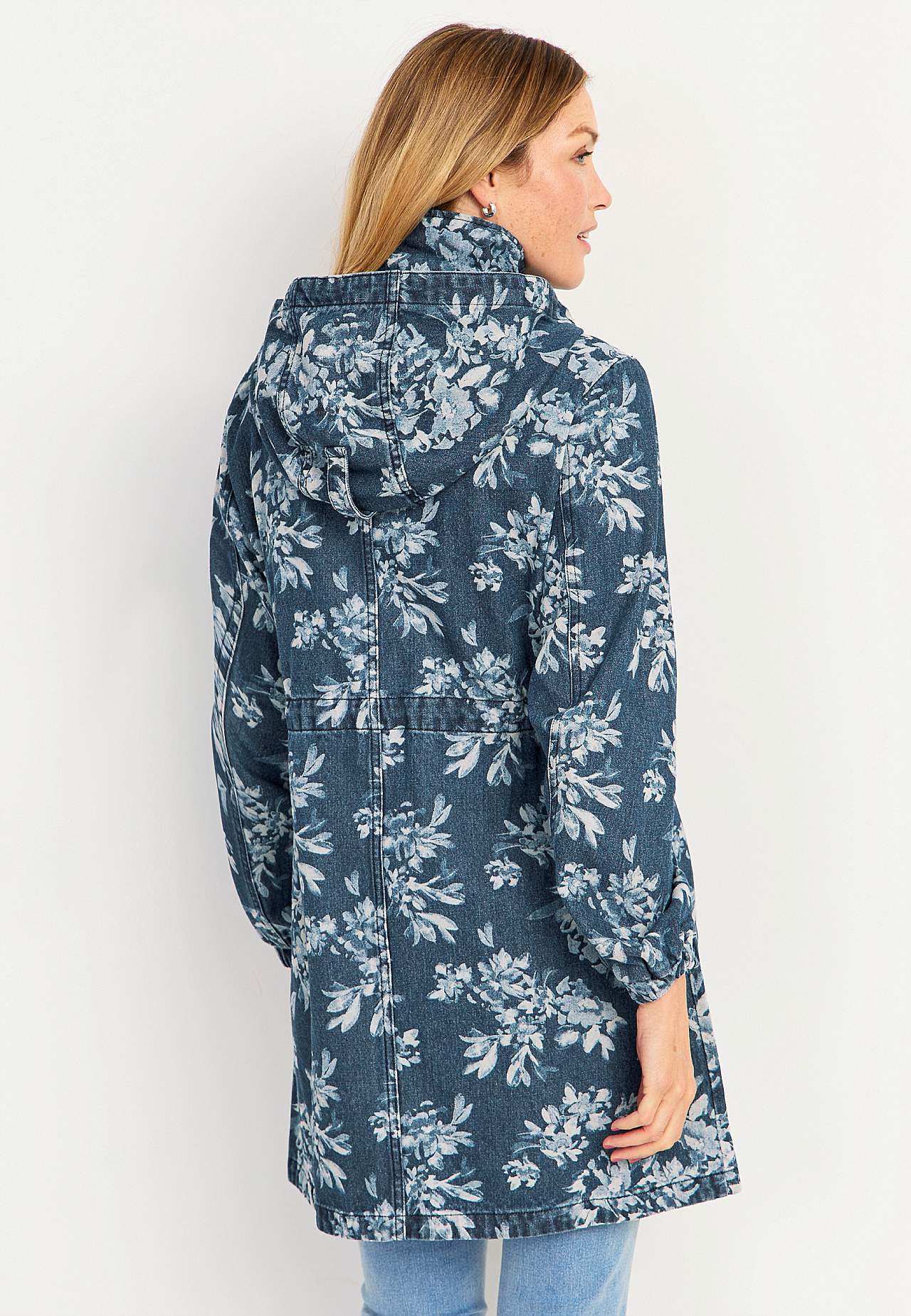 Mönstrad parkas i denim