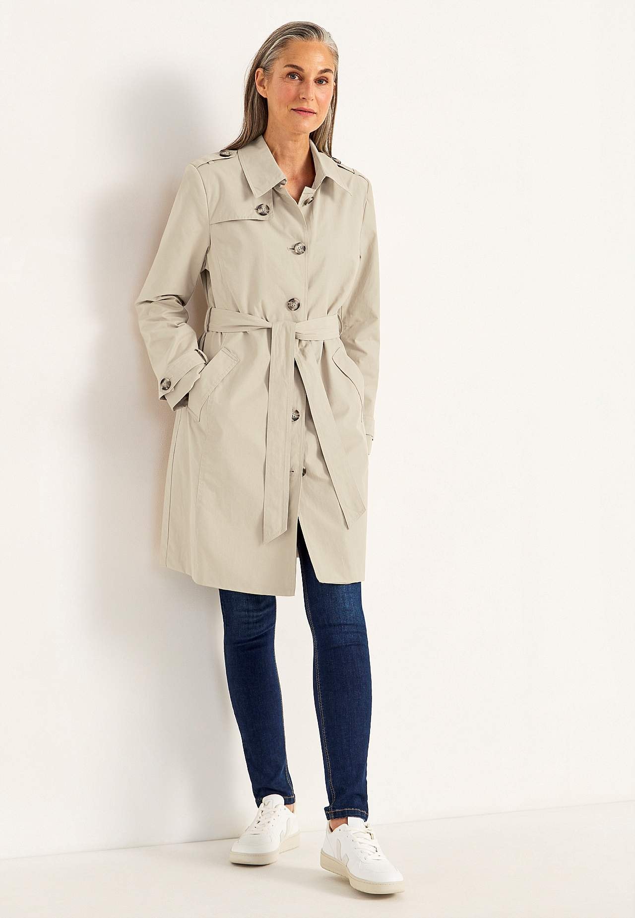 Enkelknäppt trenchcoat