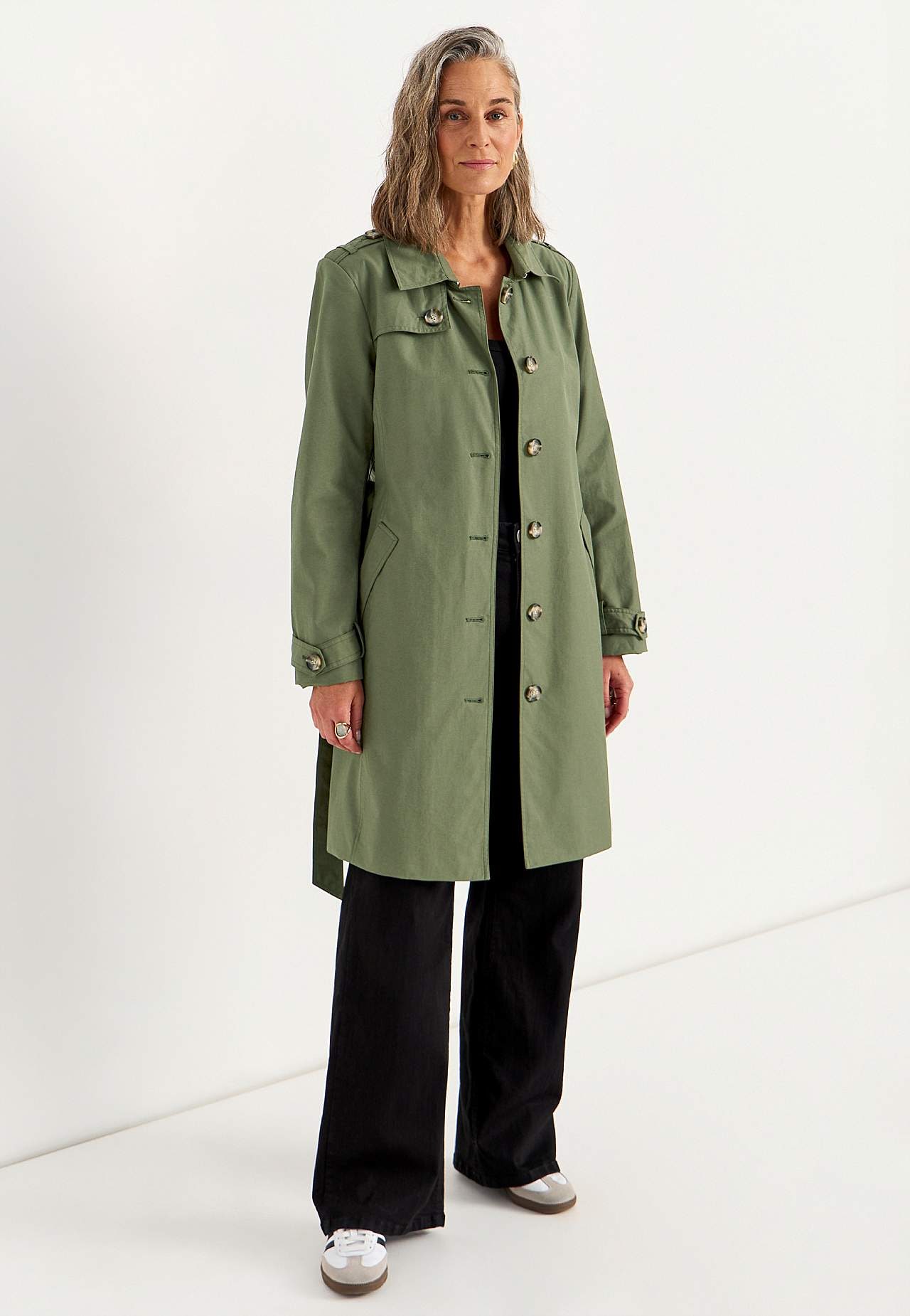 Enkelknäppt trenchcoat