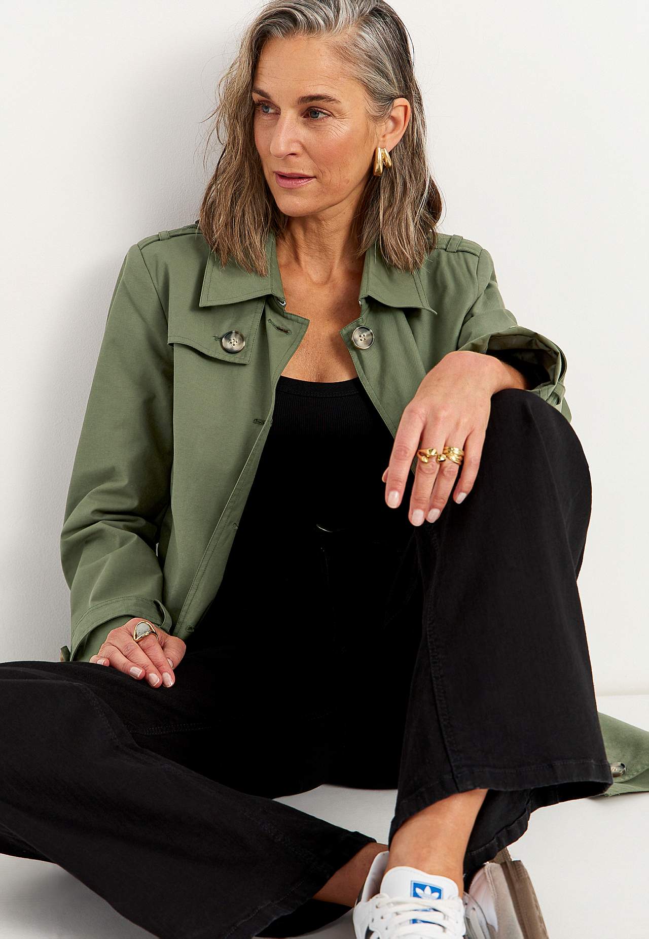 Enkelknäppt trenchcoat