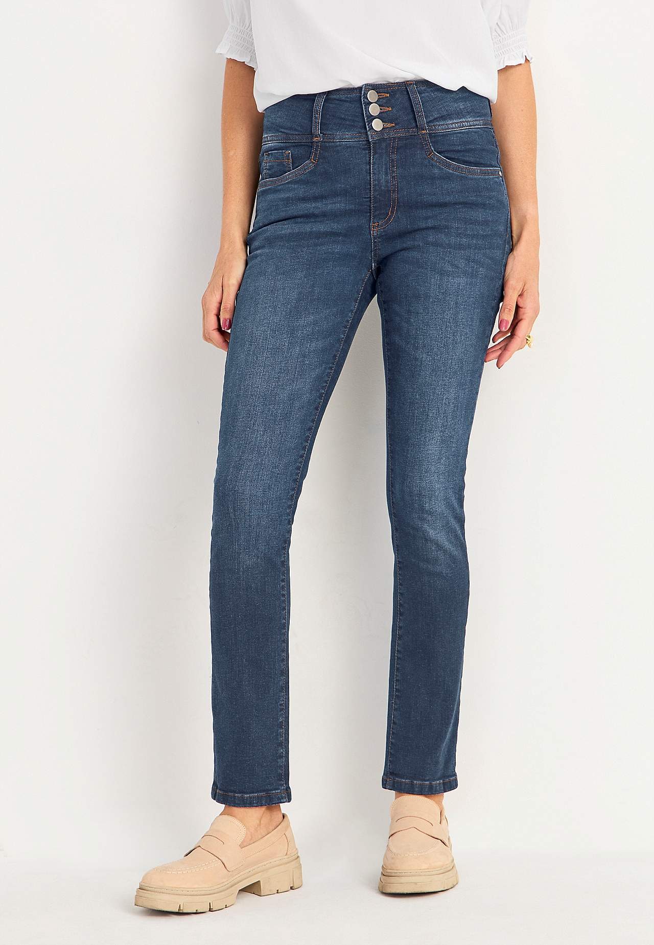 Smala jeans med hög midja - tre längder