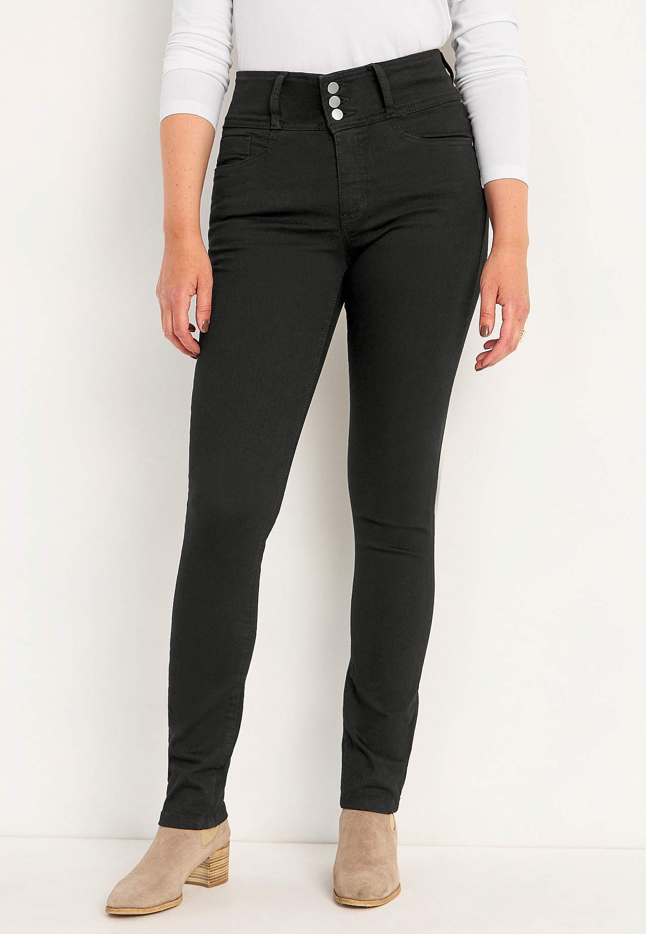 Smala jeans med hög midja - tre längder