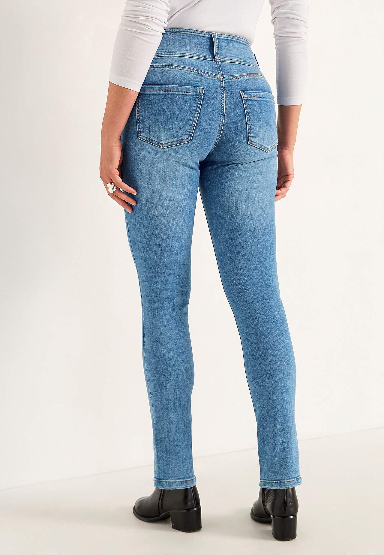 Smala jeans med hög midja - tre längder