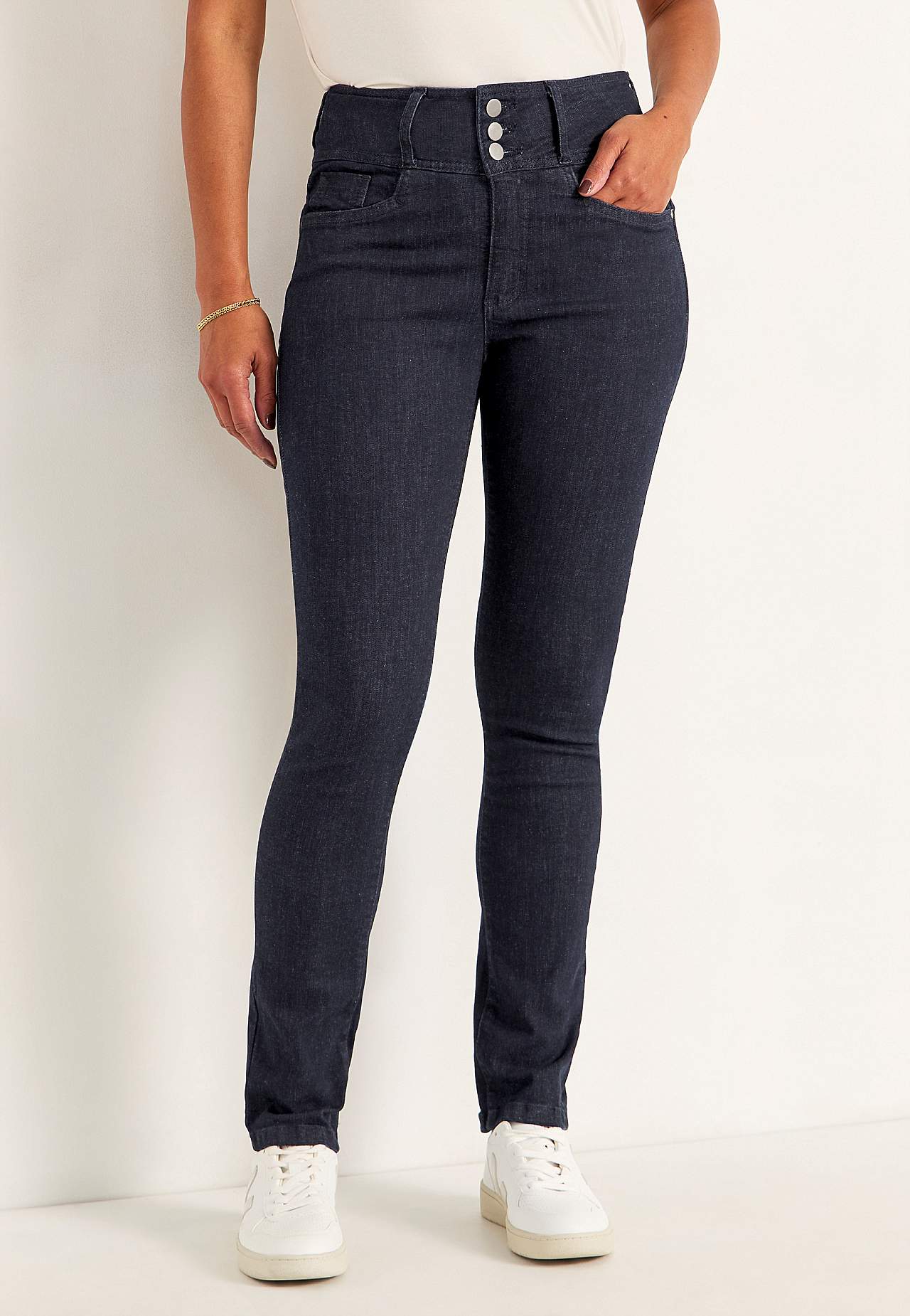 Smala jeans med hög midja - tre längder