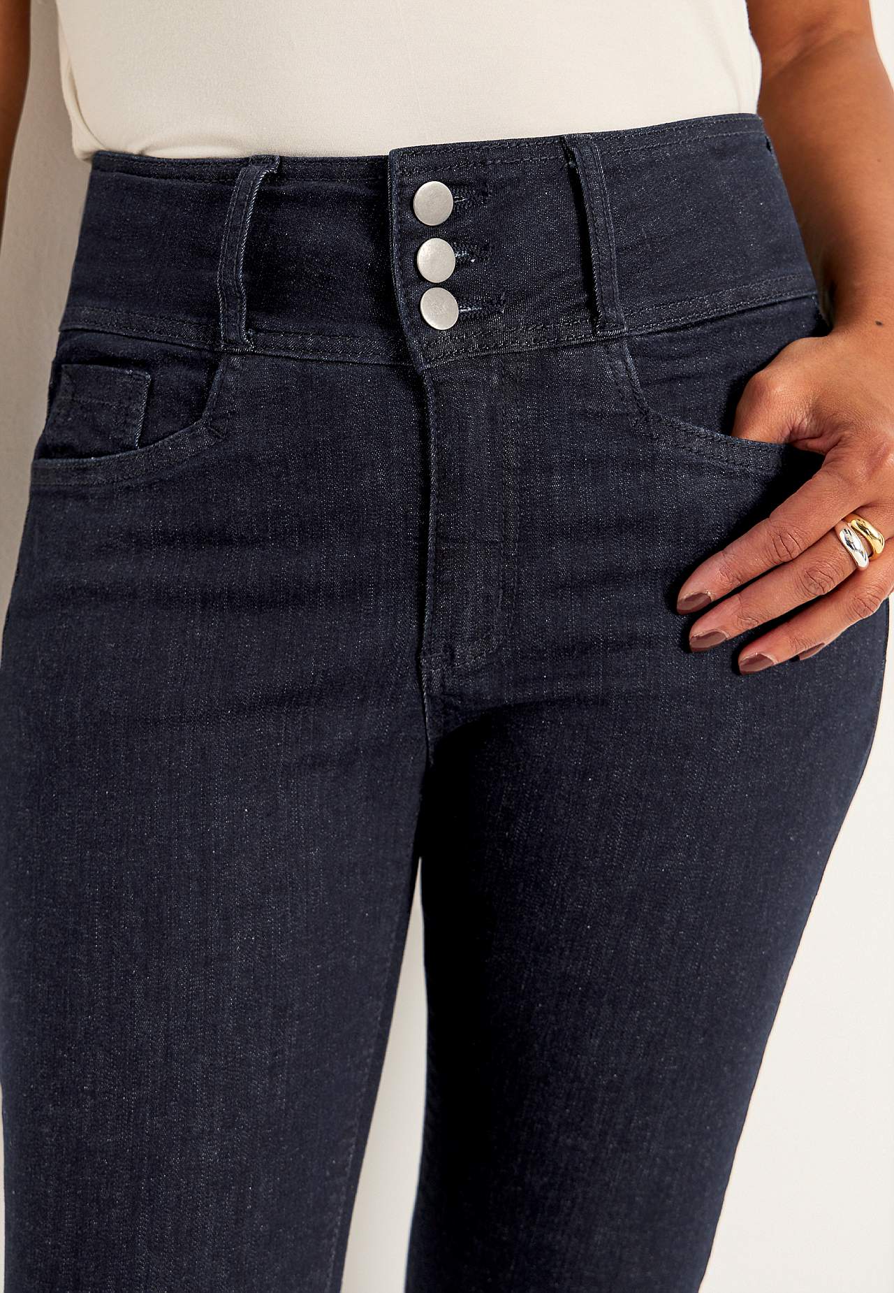 Smala jeans med hög midja - tre längder