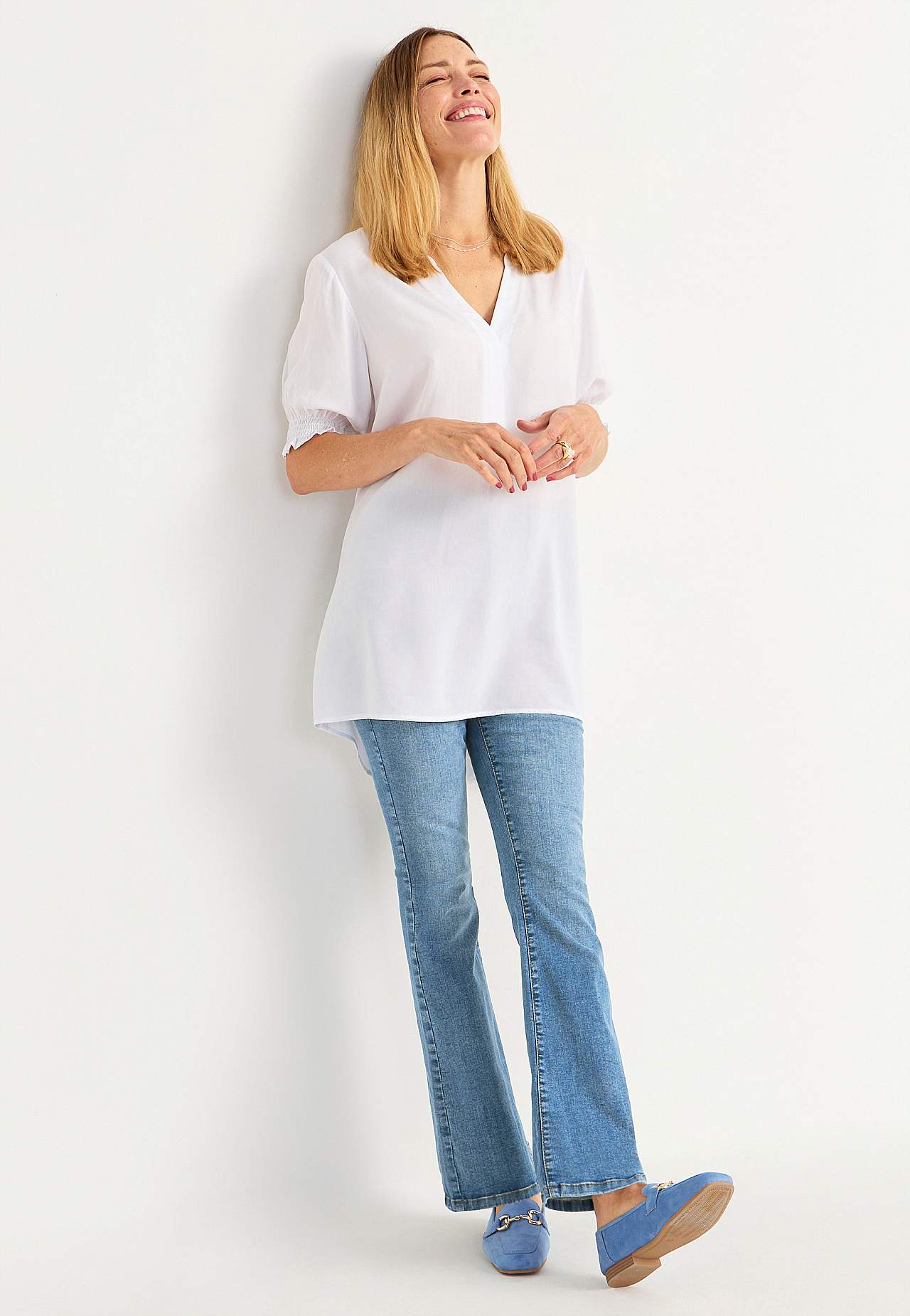 Bootcut jeans med hög midja
