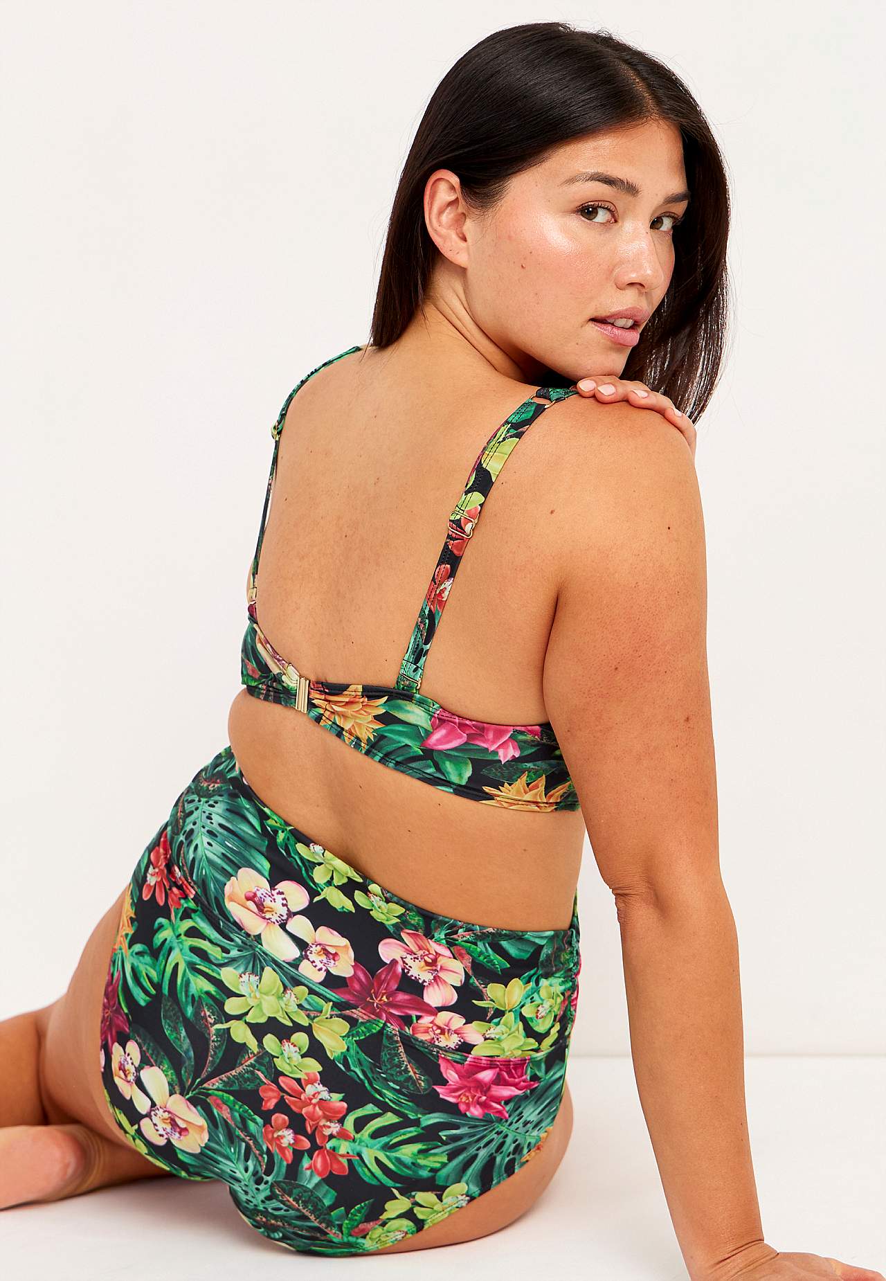 Bikini-bh med tropiskt mönster