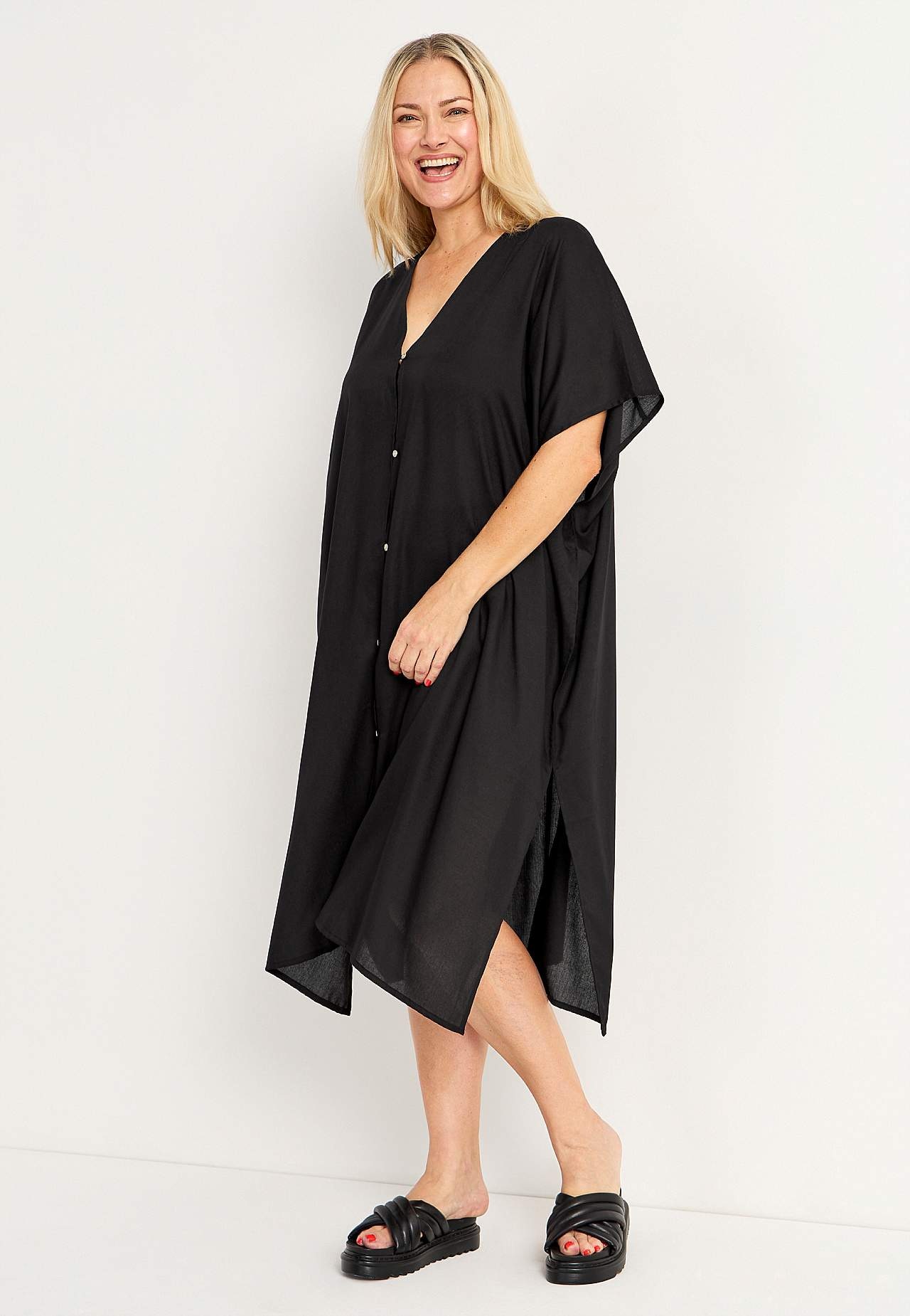 Strandkaftan med knappar