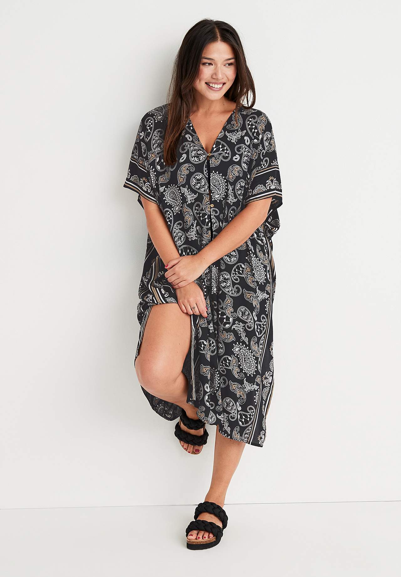 Strandkaftan med knappar