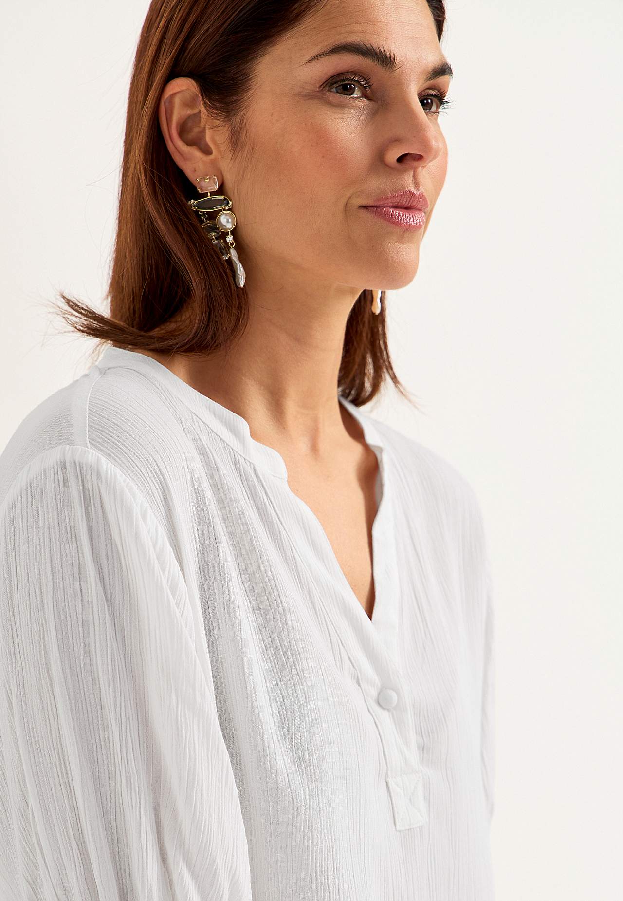 Crepe blus med smock