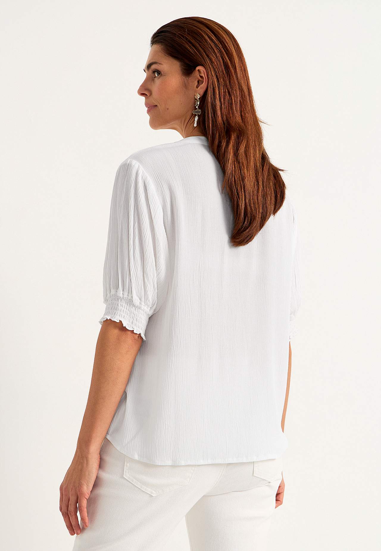 Crepe blus med smock