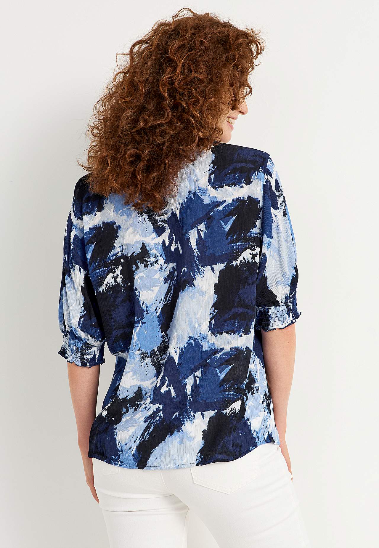Crepe blus med smock