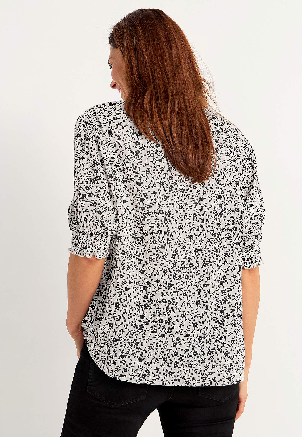 Crepe blus med smock