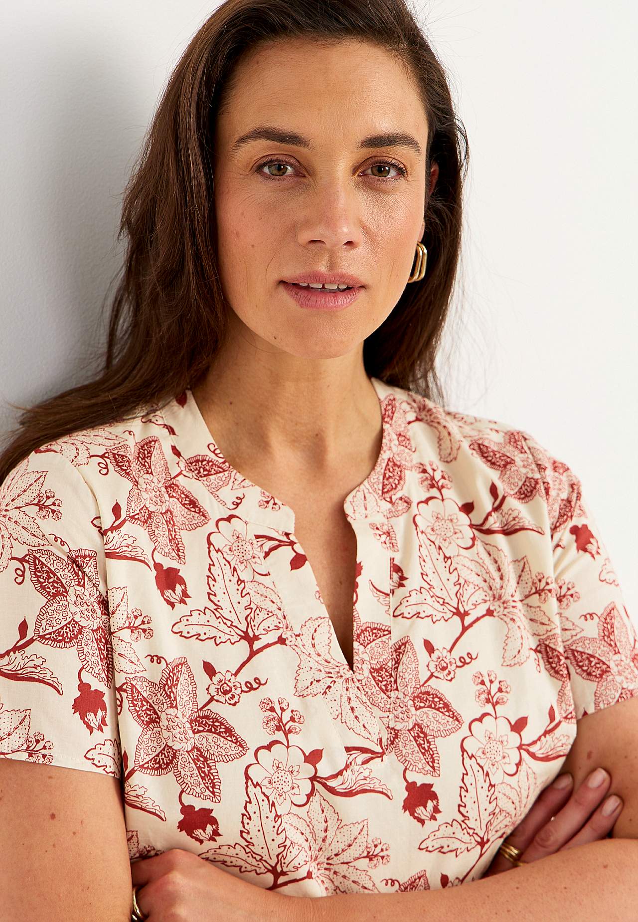 Bomullsklänning med volang