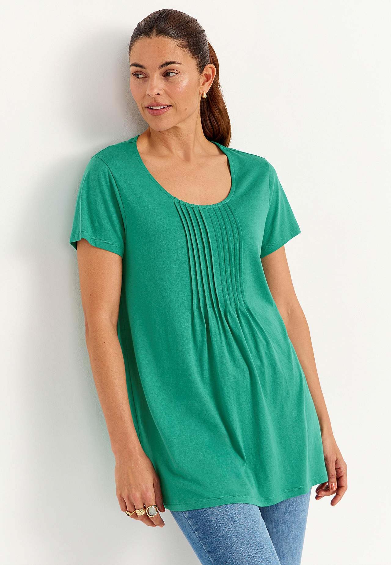 Kortärmad trikåtunika