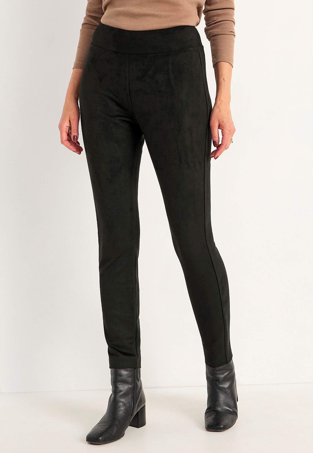 Leggings med mocka-look