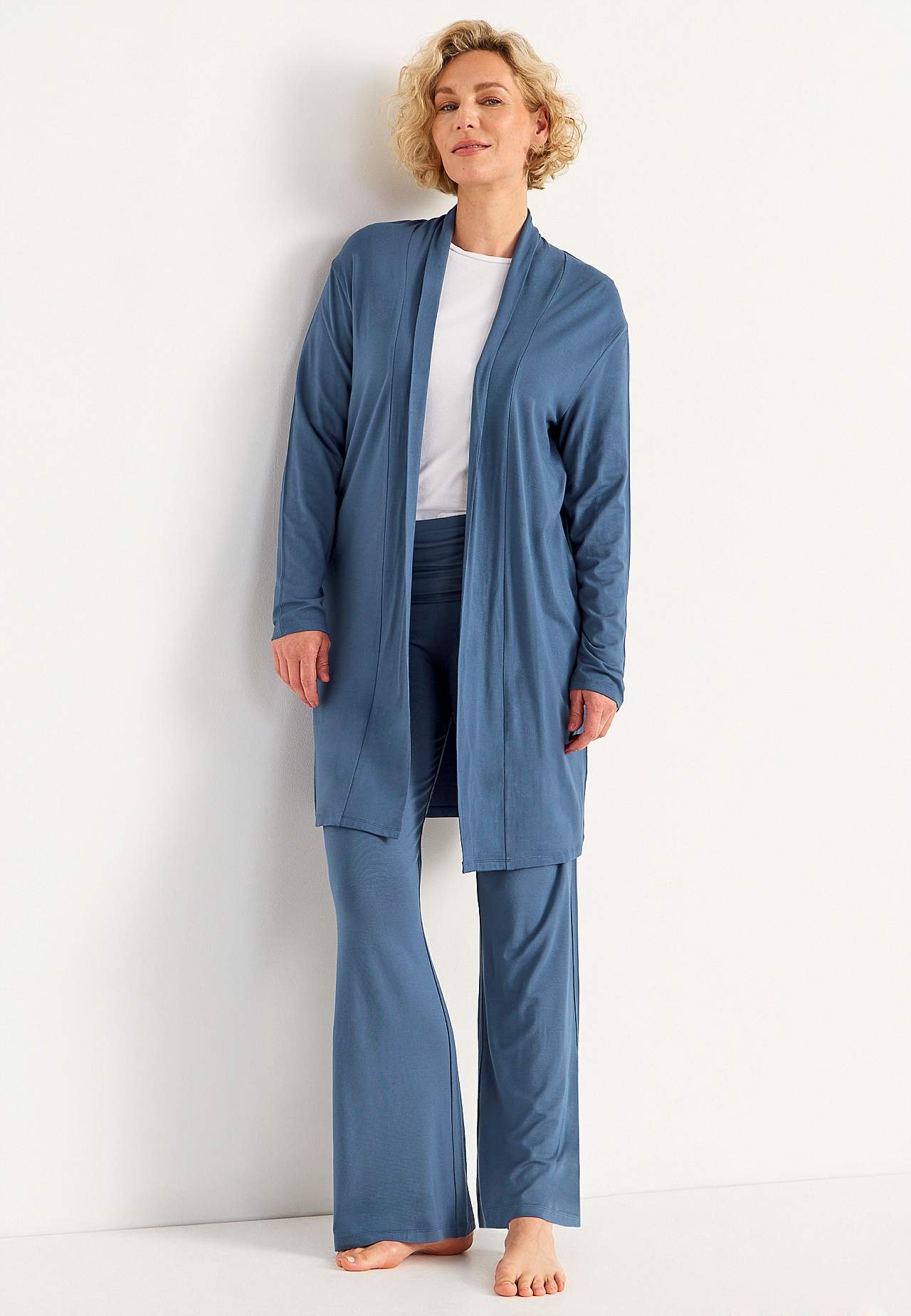 Lång cardigan i trikå