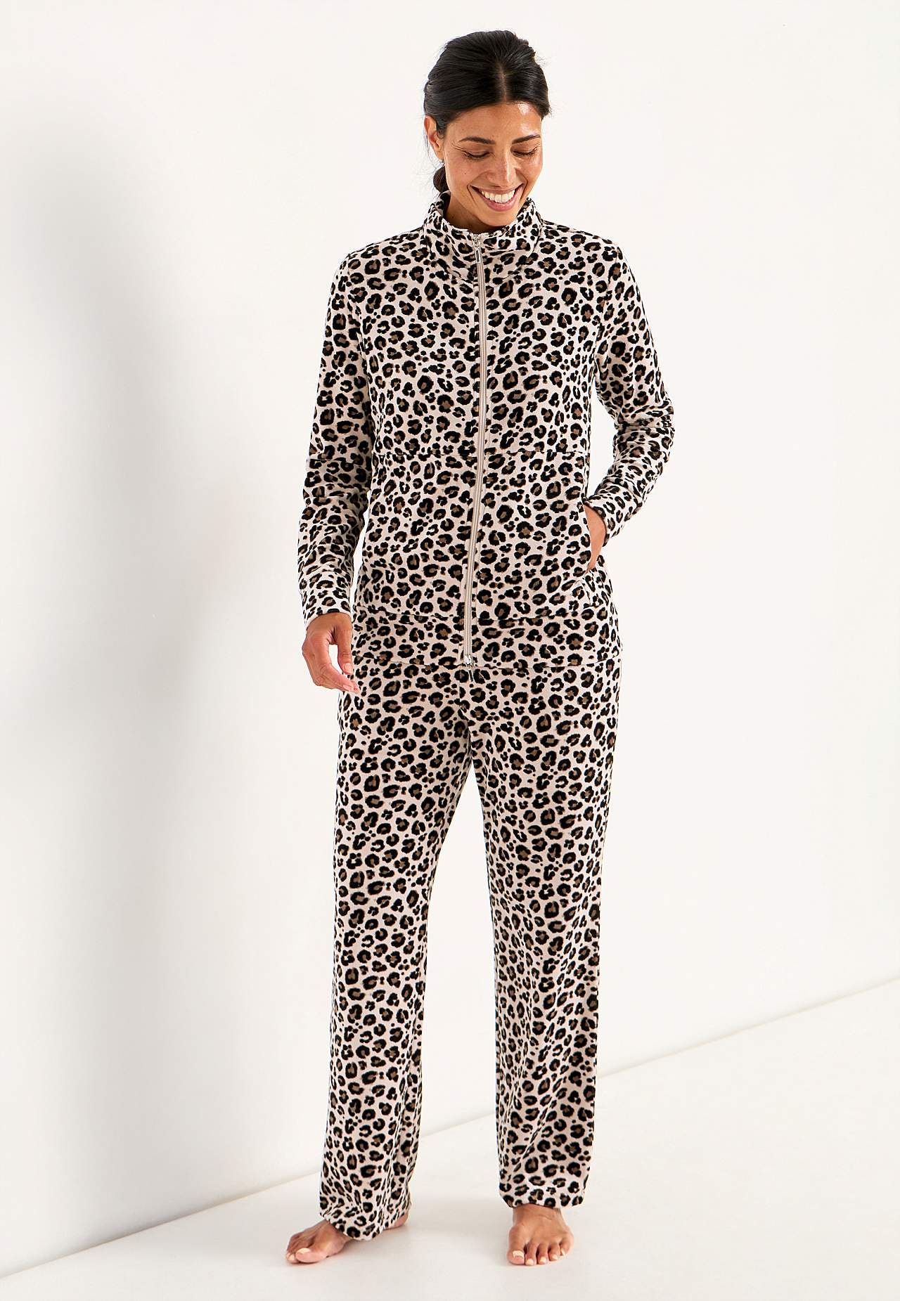 Velourjacka med dragkedja Wilma