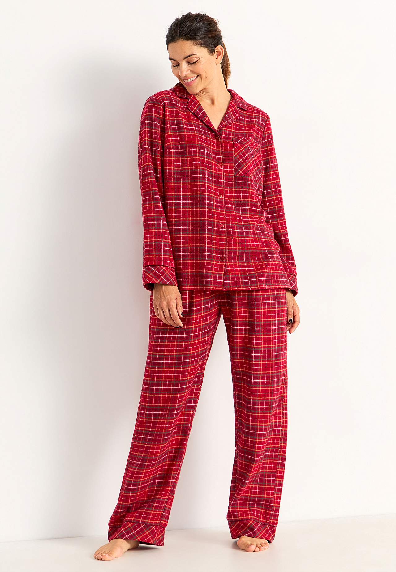 Rutig pyjamas i flanell