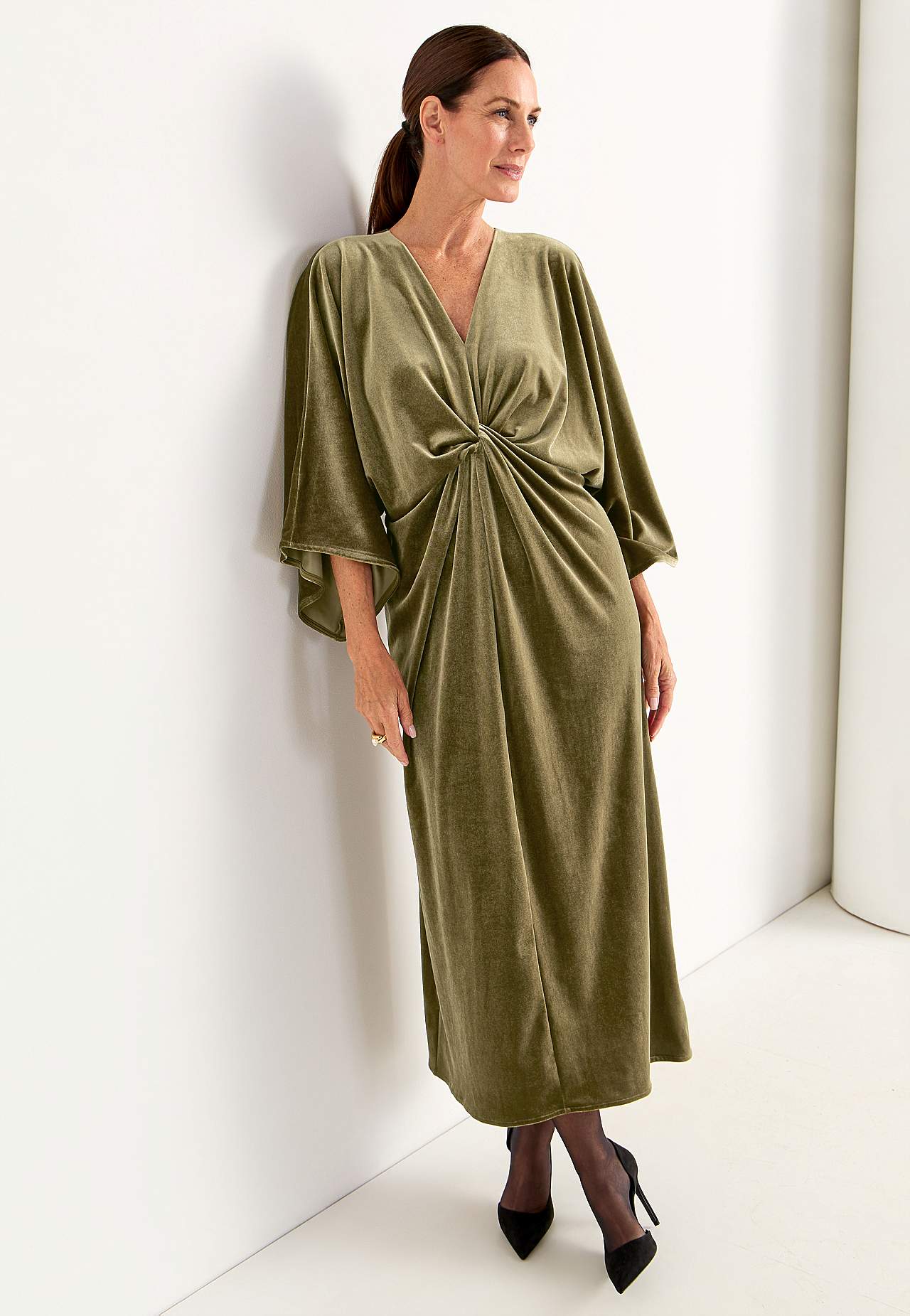 Elegant kaftanklänning i velour