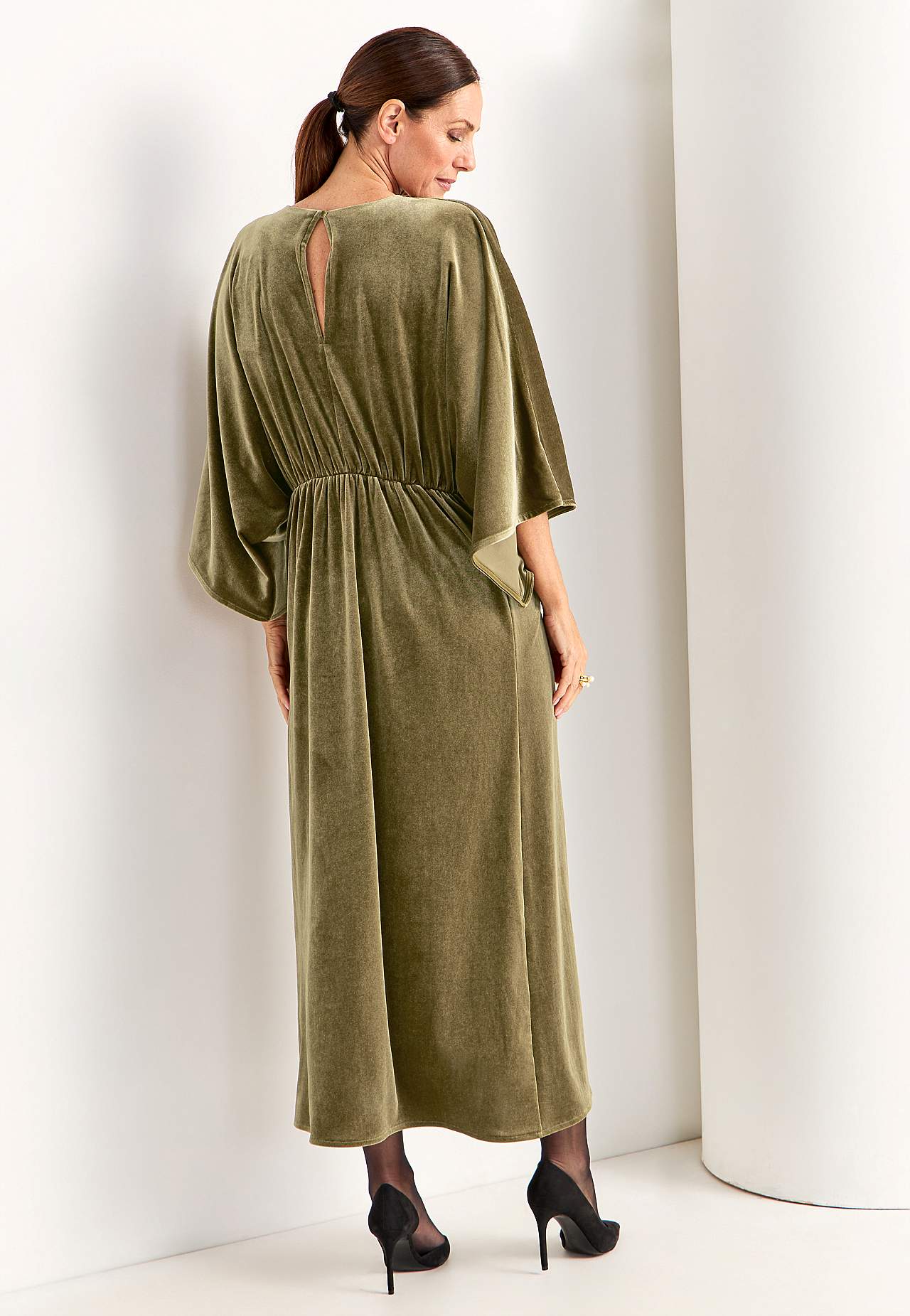 Elegant kaftanklänning i velour